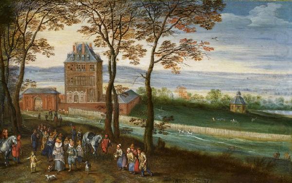Jan Brueghel Schloss Mariemont mit Erzherzog Albrecht und Isabella china oil painting image